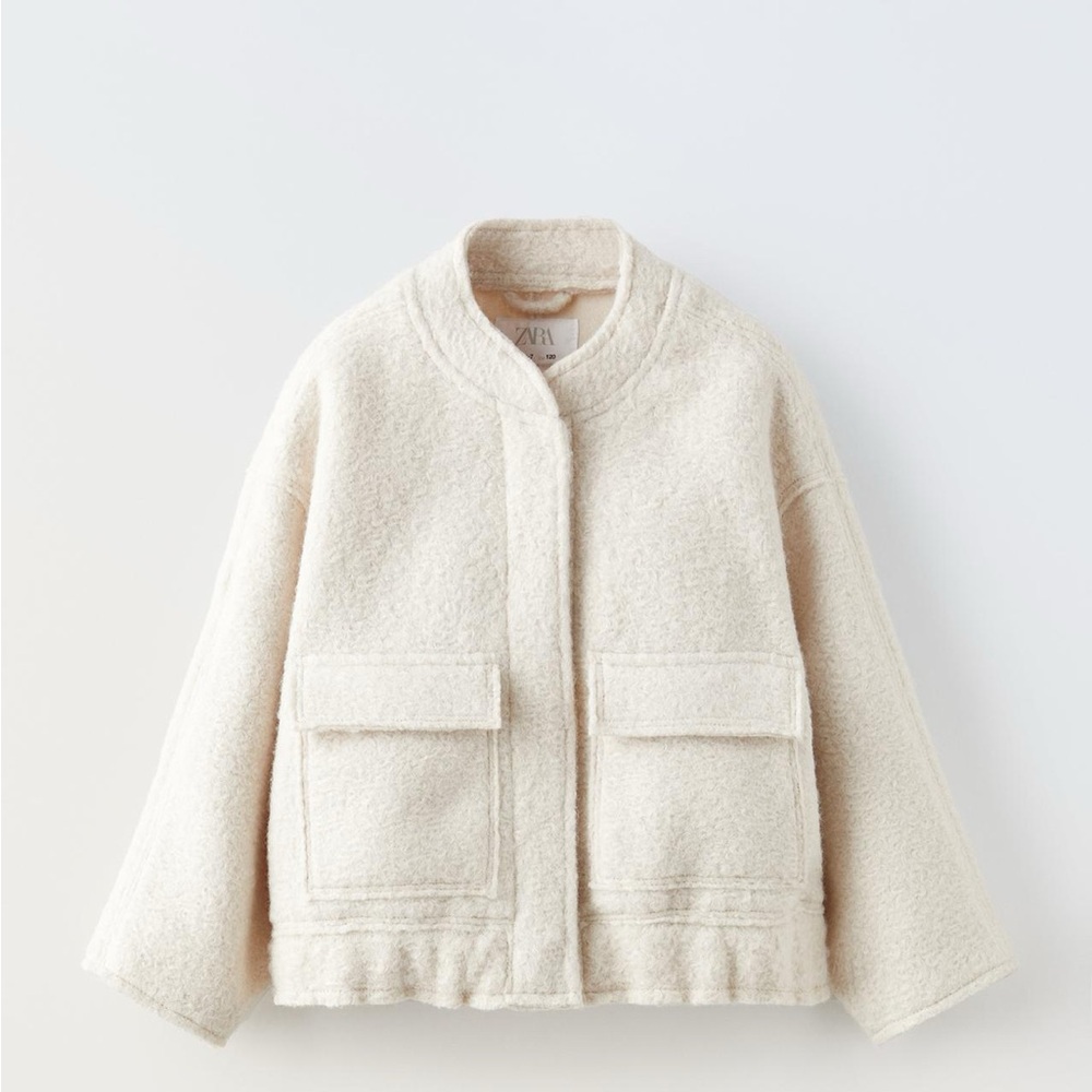Zara XS oversized boucle bomber